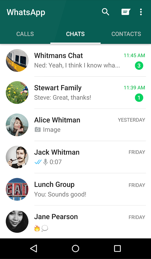 Whatsapp Messenger mobile app
