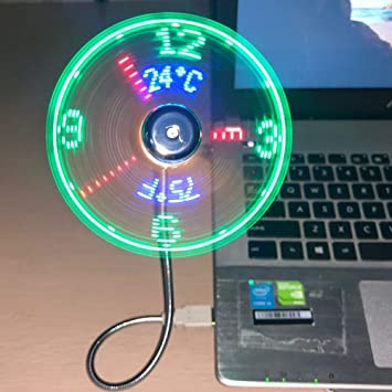 LED Clock Fan with Timer Display