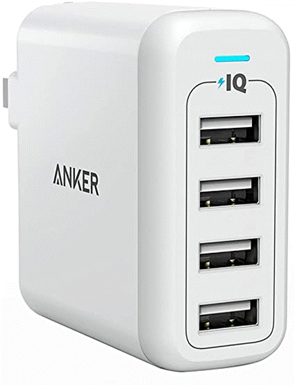 AmazonBasics 40W 4-Port Multi USB Wall Charger