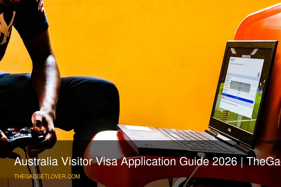Person completing Australia visitor visa application online in 2026.