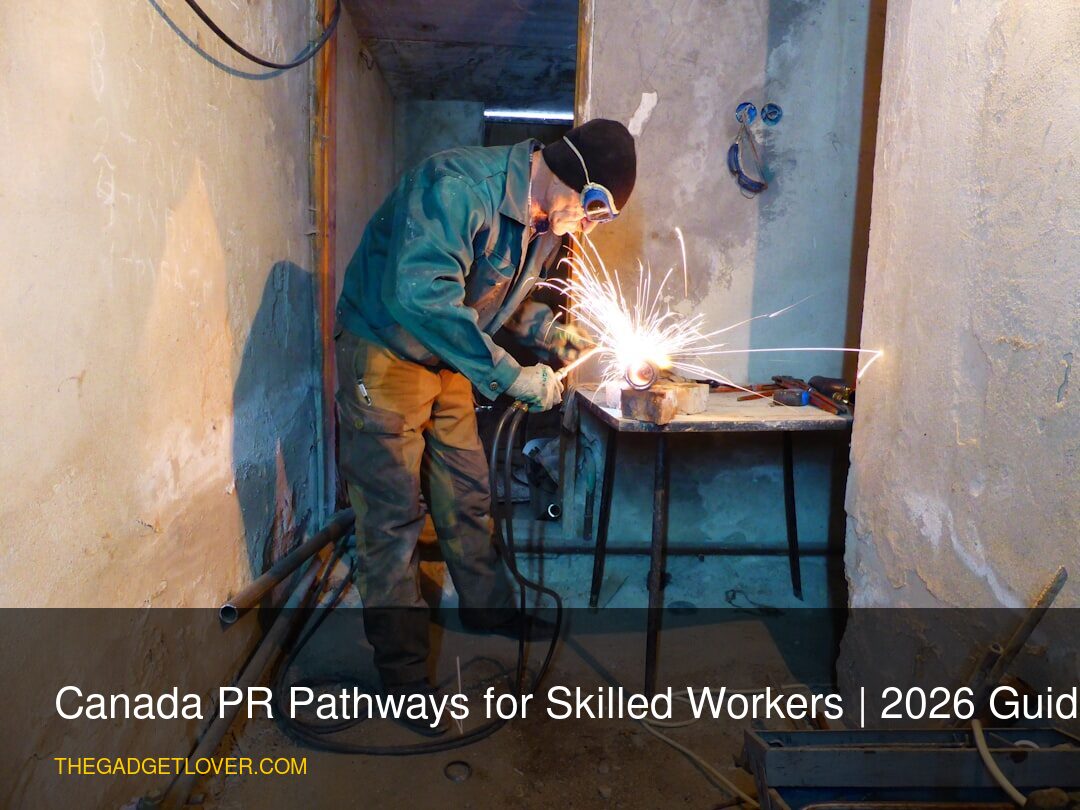 Skilled worker researching Canada PR pathways on a laptop