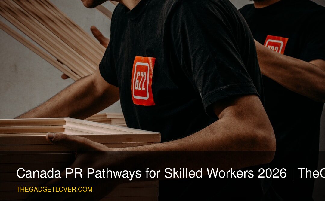 Skilled worker looking at the vibrant Canadian cityscape, considering Canada PR pathways.